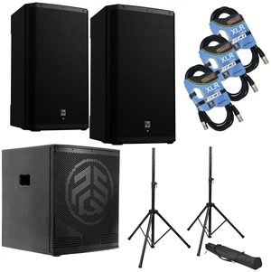 (2) Electro Voice ZLX-15P-G2 - PSG AUDIO GOLIATH 18 Powered Sub 3000W - (2) Speaker Stands - (3) XLR Cables Bundle (2) Electro Voice ZLX-15P-G2 - PSG AUDIO GOLIATH 18 Powered Sub 3000W - (2) Speaker Stands - (3) XLR Cables Bundle