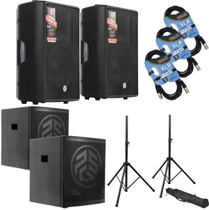 (2) PSG AUDIO Cobra 112 Active Speaker 1600 Watts - PSG Audio Goliath 18 Active Sub 3000 Watts - (2) Speaker Stands - (3) XLR Cables Bundle (2) PSG AUDIO Cobra 112 Active Speaker 1600 Watts - PSG Audio Goliath 18 Active Sub 3000 Watts - (2) Speaker Stands - (3) XLR Cables Bundle