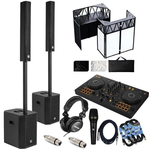(2) PSG AUDIO Raptor 12 3200W Portable Column - Pioneer DJ DDJ-FLX4 - RDCMKL DJ Table - Tascam TH02 - PSG Audio C350 - (2) RCA to XLR Adapter - (3) XLR Cables Bundle (2) PSG AUDIO Raptor 12 3200W Portable Column - Pioneer DJ DDJ-FLX4 - RDCMKL DJ Table - Tascam TH02 - PSG Audio C350 - (2) RCA to XLR Adapter - (3) XLR Cables Bundle