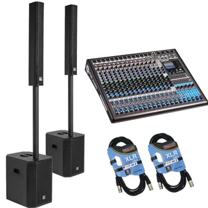 (2) PSG AUDIO Raptor 3200W 12 Portable Line Array Column PA - PSG Audio EMX16 Mixer - (2) XLR Cables Bundle (2) PSG AUDIO Raptor 3200W 12 Portable Line Array Column PA - PSG Audio EMX16 Mixer - (2) XLR Cables Bundle