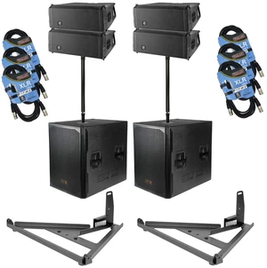 (4) DAS Audio Event-28A - (2) Pro DG S118A Sub (2) AXS-EV28 - (2) Poles - (6) XLR Cables Bundle (4) DAS Audio Event-28A - (2) Pro DG S118A Sub (2) AXS-EV28 - (2) Poles - (6) XLR Cables Bundle