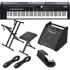 Roland RD-2000 EX 88-key Digital Piano - Roland PM-100 - Keyboard Stand, Bench - Sustain Pedal - (2) 1/4 Cables Bundle Roland RD-2000 EX 88-key Digital Piano - Roland PM-100 - Keyboard Stand, Bench - Sustain Pedal - (2) 1/4 Cables Bundle
