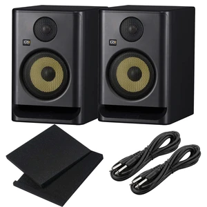 (2) KRK ROKIT 5 G5 5 Powered Studio Monitor (Black) - Pads - (2) 1/4 Cables Bundle (2) KRK ROKIT 5 G5 5 Powered Studio Monitor (Black) - Pads - (2) 1/4 Cables Bundle