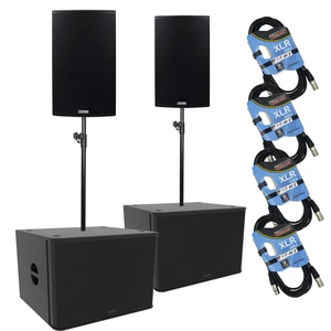 (2) EAW RS153 1500W 15 2-Way Self-Powered Loudspeaker - (2) EAW RS118 Subwoofer - (2) Poles - (4) XLR Cables Bundle (2) EAW RS153 1500W 15 2-Way Self-Powered Loudspeaker - (2) EAW RS118 Subwoofer - (2) Poles - (4) XLR Cables Bundle