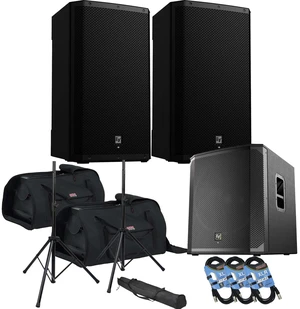 (2) Electro-Voice ZLX-15P-G2 15 1000W Powered Speaker, (2) Gator Tote-15 Bags, EV ELX200-18SP, (2) Speaker Stands, (3) XLR Cables Bundle (2) Electro-Voice ZLX-15P-G2 15 1000W Powered Speaker, (2) Gator Tote-15 Bags, EV ELX200-18SP, (2) Speaker Stands, (3) XLR Cables Bundle