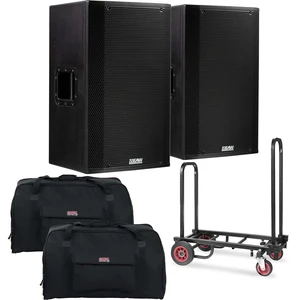 (2) EAW LA151 - 15 1500W 2-Way Active Speaker, Cart, (2) Gator Tote15 Bundle (2) EAW LA151 - 15 1500W 2-Way Active Speaker, Cart, (2) Gator Tote15 Bundle
