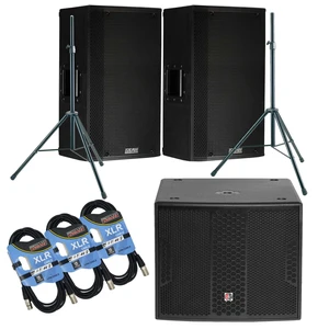 (2) EAW LA121 - 12 1500W 2-Way Active Speaker, (2) Speaker Stand, PSG AUDIO Chaos 18, (3) XLR Cables Bundle (2) EAW LA121 - 12 1500W 2-Way Active Speaker, (2) Speaker Stand, PSG AUDIO Chaos 18, (3) XLR Cables Bundle