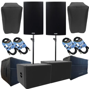 (2) EAW RS151 1500W 15 Powered Loudspeaker, (2) EAW RS118 Subs, (2) EAW Covers, (2) EAW Sub Covers, (2) Speaker Poles, (4) XLR Cables Bundle (2) EAW RS151 1500W 15 Powered Loudspeaker, (2) EAW RS118 Subs, (2) EAW Covers, (2) EAW Sub Covers, (2) Speaker Poles, (4) XLR Cables Bundle
