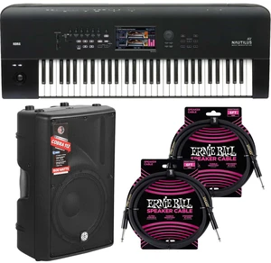 Korg Nautilus 61 AT Synthesizer Workstation with Aftertouch, PSG AUDIO Cobra 112, ErnieBall 1/4 Cable Bundle Korg Nautilus 61 AT Synthesizer Workstation with Aftertouch, PSG AUDIO Cobra 112, ErnieBall 1/4 Cable Bundle