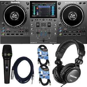 Numark Mixstream Pro Go Battery-Powered Standalone DJ Controller, Tascam TH02, (2) XLR Cables, PSG AUDIO C350 Bundle Numark Mixstream Pro Go Battery-Powered Standalone DJ Controller, Tascam TH02, (2) XLR Cables, PSG AUDIO C350 Bundle