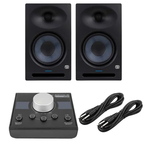 (2) PreSonus Eris Studio 8 8-inch Powered Studio Monitor, Mackie Big Knob Passive, (2) 1/4 Cables Bundle (2) PreSonus Eris Studio 8 8-inch Powered Studio Monitor, Mackie Big Knob Passive, (2) 1/4 Cables Bundle