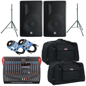 (2) PSG Audio Cobra 12" 1600 Watt, PSG Audio LX12 Mixer, (2) Gator Tote12, Stands, (2) XLR Cables Bundle (2) PSG Audio Cobra 12" 1600 Watt, PSG Audio LX12 Mixer, (2) Gator Tote12, Stands, (2) XLR Cables Bundle