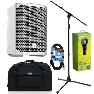 Electro-Voice Everse 8 Battery Speaker (White), Mic Stand, Shure SV100, XLR Cable, Gator TOTE12 Bundle Electro-Voice Everse 8 Battery Speaker (White), Mic Stand, Shure SV100, XLR Cable, Gator TOTE12 Bundle