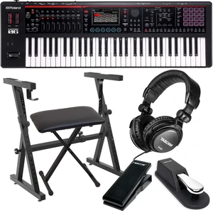 Roland Fantom-06 61-Key Keyboard, Stand, Bench, Sustain, Expression Pedal, (2) 1/4 Cable Bundle Roland Fantom-06 61-Key Keyboard, Stand, Bench, Sustain, Expression Pedal, (2) 1/4 Cable Bundle