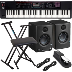 Roland FANTOM-08 Keyboard, Keyboard Stand, Bench, Sustain Pedal, Presonus Eris 3.5, (2) 1/4 Cables Bundle Roland FANTOM-08 Keyboard, Keyboard Stand, Bench, Sustain Pedal, Presonus Eris 3.5, (2) 1/4 Cables Bundle