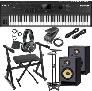 Kurzweil Forte 88-key Stage Piano (Foot Pedal Included), (2) KRK RP5G4 Monitors, Monitor Stands, Plixio Stand, Kurzweil CC-1, (2) 1/4 Cables, AT ATH-M50X Bundle Kurzweil Forte 88-key Stage Piano (Foot Pedal Included), (2) KRK RP5G4 Monitors, Monitor Stands, Plixio Stand, Kurzweil CC-1, (2) 1/4 Cables, AT ATH-M50X Bundle