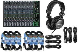 Mackie ProFX22v3 22-Channel Mixer - (6) XLR Cables - (6) 1/4 Cables - Tascam TH02 Mackie ProFX22v3 22-Channel Mixer - (6) XLR Cables - (6) 1/4 Cables - Tascam TH02
