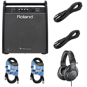 Roland PM-200 180-watt 1x12" - (2) XLR Cable - (2) 1/4 Cable - AT ATHM20X Roland PM-200 180-watt 1x12" - (2) XLR Cable - (2) 1/4 Cable - AT ATHM20X