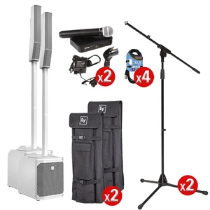 Electro-Voice EVOLVE 30M White (Pair) - (2) BLX24/PG58 Wireless Mic - (2) Mic Stands - (4) XLR Cables - (2) Mic Clips Electro-Voice EVOLVE 30M White (Pair) - (2) BLX24/PG58 Wireless Mic - (2) Mic Stands - (4) XLR Cables - (2) Mic Clips
