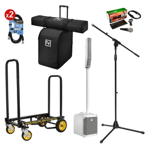 Electro-Voice EVOLVE 30M White - Carrying and Rolling Bag - Rock-N-Roller R2RT - Mic Stand - PG48 Mic - (2) XLR Cables Electro-Voice EVOLVE 30M White - Carrying and Rolling Bag - Rock-N-Roller R2RT - Mic Stand - PG48 Mic - (2) XLR Cables
