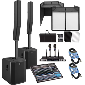 (2) Electro-Voice Evolve 90 2000W Column PA Speaker (Black) - PSG Audio EMX16 - Facade Booth - (2) PSG Audio MP0919 - (2) XLR Cables Bundle (2) Electro-Voice Evolve 90 2000W Column PA Speaker (Black) - PSG Audio EMX16 - Facade Booth - (2) PSG Audio MP0919 - (2) XLR Cables Bundle