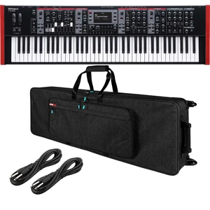 Roland V-Stage 76 Stage Piano - Gator GK-76 Semi-Rigid Wheeled Case - (2)1/4 Cable Bundle Roland V-Stage 76 Stage Piano - Gator GK-76 Semi-Rigid Wheeled Case - (2)1/4 Cable Bundle