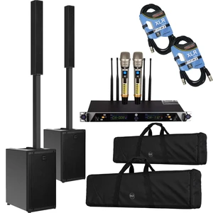 (2) RCF EVOX J9 Active 3-way 2100W Column Array (Black) - PSG AUDIO UGX21II - (2) XLR Cables Bundle (2) RCF EVOX J9 Active 3-way 2100W Column Array (Black) - PSG AUDIO UGX21II - (2) XLR Cables Bundle