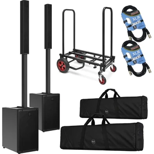 (2) RCF EVOX J9 Active 3-way 2100W Column Array (Black) - Pyle Compact Dolly - (2) XLR Cables Bundle (2) RCF EVOX J9 Active 3-way 2100W Column Array (Black) - Pyle Compact Dolly - (2) XLR Cables Bundle