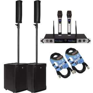 (2) RCF EVOX J8 Active Portable PA System (Black) - PSG AUDIO MP0919 - (2) XLR Cables Bundle (2) RCF EVOX J8 Active Portable PA System (Black) - PSG AUDIO MP0919 - (2) XLR Cables Bundle