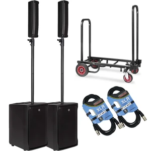 (2) RCF EVOX J8 Active Portable PA System (Black) - Pyle Compact Dolly - (2) XLR Cables Bundle (2) RCF EVOX J8 Active Portable PA System (Black) - Pyle Compact Dolly - (2) XLR Cables Bundle