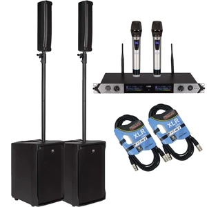 (2) RCF EVOX J8 Active Portable PA System (Black) - PSG Audio MP0919 - (2) XLR Cables Bundle (2) RCF EVOX J8 Active Portable PA System (Black) - PSG Audio MP0919 - (2) XLR Cables Bundle