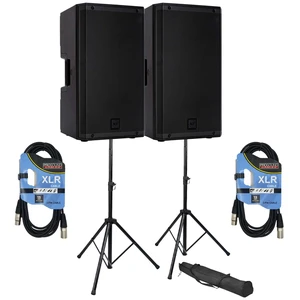 (2) RCF ART 912-A Two-Way 12 2100W Powered PA Speaker - Speaker Stands - (2) XLR Cables Bundle (2) RCF ART 912-A Two-Way 12 2100W Powered PA Speaker - Speaker Stands - (2) XLR Cables Bundle