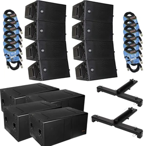 (8) RCF HDL 10-A 1400W Dual 8 Active Line Array - (2) RCF FL-B HDL 10 - (4) Pro DG S218A Dual 18" Powered Sub - (12) XLR Cables Bundle (8) RCF HDL 10-A 1400W Dual 8 Active Line Array - (2) RCF FL-B HDL 10 - (4) Pro DG S218A Dual 18" Powered Sub - (12) XLR Cables Bundle