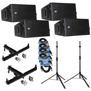 (4) RCF HDL 10-A 1400W Dual 8 Active Line Array - (2) RCF FL-B LGT - Gator Frameworks ID Set - (4) XLR Cables Bundle (4) RCF HDL 10-A 1400W Dual 8 Active Line Array - (2) RCF FL-B LGT - Gator Frameworks ID Set - (4) XLR Cables Bundle