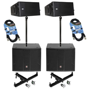 (2) RCF HDL 10-A 1400W Dual 8 Active Line Array - (2) RCF FL-B LGT - (2) PSG Audio Chaos 18 - (2) Speaker Poles - (4) XLR Cables Bundle (2) RCF HDL 10-A 1400W Dual 8 Active Line Array - (2) RCF FL-B LGT - (2) PSG Audio Chaos 18 - (2) Speaker Poles - (4) XLR Cables Bundle