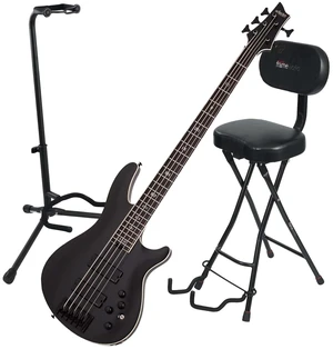 Schecter SLS Evil Twin-5 Bass Guitar Satin Black - Gator GFW-GTR-SEAT and Stand Combo Bundle Schecter SLS Evil Twin-5 Bass Guitar Satin Black - Gator GFW-GTR-SEAT and Stand Combo Bundle