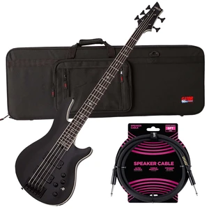 Schecter SLS Evil Twin-5 Bass Guitar Satin Black - Gator GL-ELECTRIC Case - Guitar Cable 1/4 Bundle Schecter SLS Evil Twin-5 Bass Guitar Satin Black - Gator GL-ELECTRIC Case - Guitar Cable 1/4 Bundle