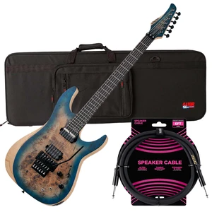 Schecter Reaper-6 FR-S Electric Guitar Satin Sky Burst - Gator GL-ELECTRIC Case - Guitar Cable 1/4 Bundle Schecter Reaper-6 FR-S Electric Guitar Satin Sky Burst - Gator GL-ELECTRIC Case - Guitar Cable 1/4 Bundle