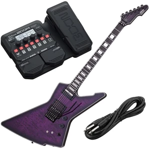 Schecter E-1 FR S Special Edition Electric Guitar Trans Purple Burst - Zoom G1X Pedal - 1/4 Cable Bundle Schecter E-1 FR S Special Edition Electric Guitar Trans Purple Burst - Zoom G1X Pedal - 1/4 Cable Bundle