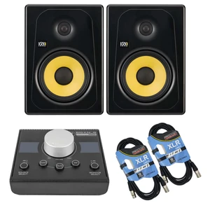 (2) KRK Kreate 8 Powered Studio Monitor - Mackie Big Knob Passive - (2) XLR Cables Bundle (2) KRK Kreate 8 Powered Studio Monitor - Mackie Big Knob Passive - (2) XLR Cables Bundle