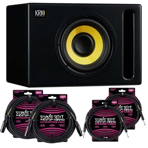 KRK S8.4 8 Powered Studio Subwoofer, (2) Ernie Ball XLR, (2) Ernie Ball 1/4 Cables Bundle KRK S8.4 8 Powered Studio Subwoofer, (2) Ernie Ball XLR, (2) Ernie Ball 1/4 Cables Bundle