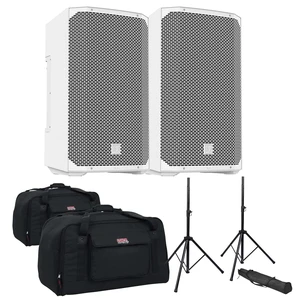 (2) Electro-Voice EVERSE 12 Weatherized Battery-Powered (White) - Speaker Stands - (2) Gator Tote12 Bundle (2) Electro-Voice EVERSE 12 Weatherized Battery-Powered (White) - Speaker Stands - (2) Gator Tote12 Bundle