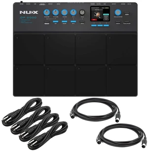 NUX DP-2000 Digital Percussion - (4) 1/4 Cables and (2) Midi Cables Bundle NUX DP-2000 Digital Percussion - (4) 1/4 Cables and (2) Midi Cables Bundle