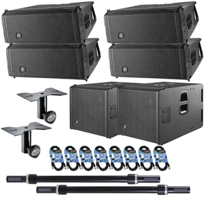 (4) DAS Audio Event-28A Powered Array, (2) DAS Event 115A Sub, (2) DAS AXC-ZT, (2) DAS TRD-6 Pole, (8) XLR Cables Bundle (4) DAS Audio Event-28A Powered Array, (2) DAS Event 115A Sub, (2) DAS AXC-ZT, (2) DAS TRD-6 Pole, (8) XLR Cables Bundle