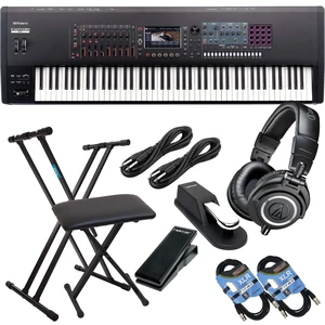 Roland Fantom 8 EX Synthesizer Workstation, Keyboard Stand, Bench, Sustain Pedal, Nektar NX-P, (2) XLR Cables, (2) 1/4 Cables, ATH-M50X Bundle Roland Fantom 8 EX Synthesizer Workstation, Keyboard Stand, Bench, Sustain Pedal, Nektar NX-P, (2) XLR Cables, (2) 1/4 Cables, ATH-M50X Bundle