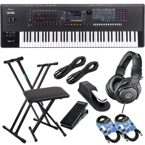 Roland Fantom 7 EX Synthesizer Workstation, Keyboard Stand, Bench, Sustain Pedal, Nektar NX-P, (2) XLR Cables, (2) 1/4 Cables, ATH-M40X Bundle Roland Fantom 7 EX Synthesizer Workstation, Keyboard Stand, Bench, Sustain Pedal, Nektar NX-P, (2) XLR Cables, (2) 1/4 Cables, ATH-M40X Bundle