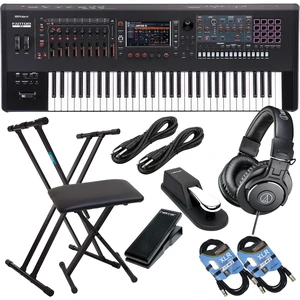 Roland Fantom 6 EX Synthesizer Workstation, Keyboard Stand, Bench, Sustain Pedal, Nektar NX-P, (2) XLR Cables, (2) 1/4 Cables, ATH-M30X Bundle Roland Fantom 6 EX Synthesizer Workstation, Keyboard Stand, Bench, Sustain Pedal, Nektar NX-P, (2) XLR Cables, (2) 1/4 Cables, ATH-M30X Bundle