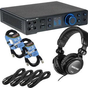 PreSonus Quantum HD 2 USB-C Audio Interface, (2) XLR Cables, (4) 1/4 Cables, Tascam TH02 Bundle PreSonus Quantum HD 2 USB-C Audio Interface, (2) XLR Cables, (4) 1/4 Cables, Tascam TH02 Bundle
