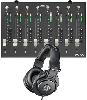 Icon Pro Audio P1-X DAW Control Expander for P1-M, Audio Technica ATH-M30X Bundle Icon Pro Audio P1-X DAW Control Expander for P1-M, Audio Technica ATH-M30X Bundle