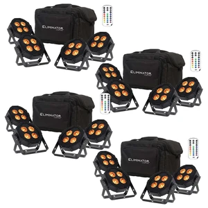 (4) Eliminator Mega Flat Hex L Pak4 RGBLA+UV LED PAR Light Kit Bundle (4) Eliminator Mega Flat Hex L Pak4 RGBLA+UV LED PAR Light Kit Bundle